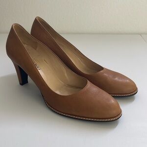 Bruno Magli Tan Leather Pumps Heels Size EU 42 US 12